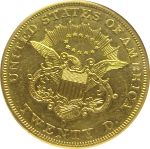 1859-O Gold $20 Double Eagle Clashed Reverse