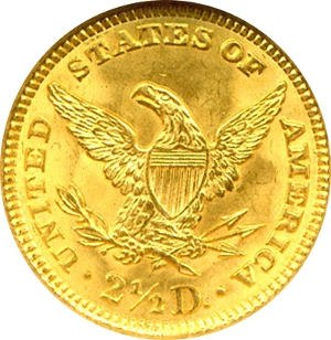 1907 $2.50 Gold Quarter Eagle Reverse