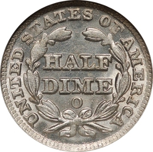 1849-O 5¢ Seated Liberty Half Dime Reverse