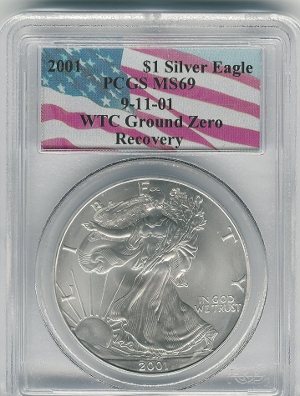 2001 $1 Silver Eagle Obverse