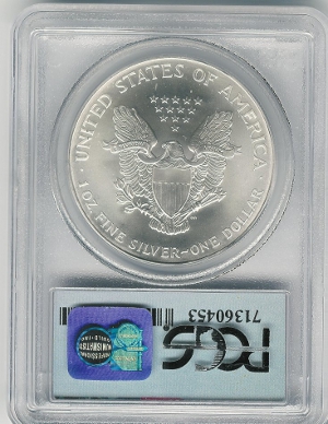 2001 $1 Silver Eagle Reverse