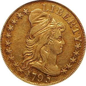 1795 $5 Gold Half Eagle Obverse