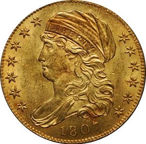 1807 $5 Gold Half Eagle Obverse