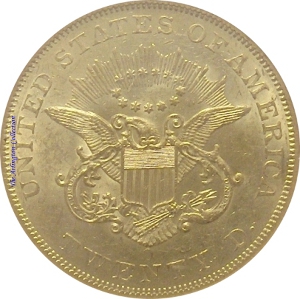 1853-O Gold $20 Double Eagle Reverse