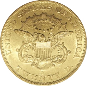 1856-O Gold $20 Double Eagle Reverse