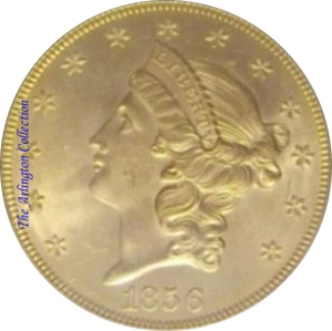 1856-S Gold $20 Double Eagle SS Central America Obverse
