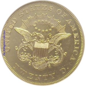 1861 Gold $20 Double Eagle SS Republic Reverse