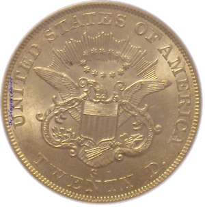 1862-S Gold $20 Double Eagle SS Brother Jonathan Reverse