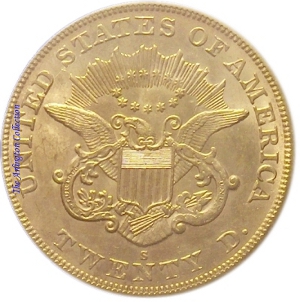 1864-S Gold $20 Double Eagle SS Brother Jonathan Reverse