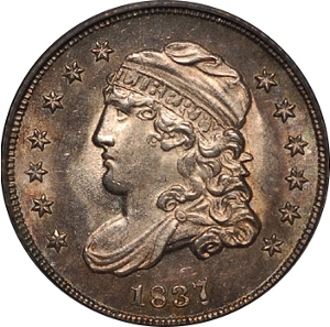 1837 5¢ Half Dime Capped Bust Obverse