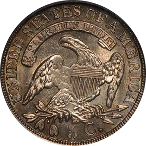 1837 5¢ Half Dime Capped Bust Reverse